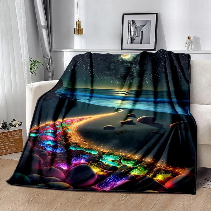 Weiche Bunte Kieselsteinweg Überwurfdecke Naturinspiriertes Design für Zuhause Schlafzimmer Bett Sofa Abdeckung Kinder Neuer Stil