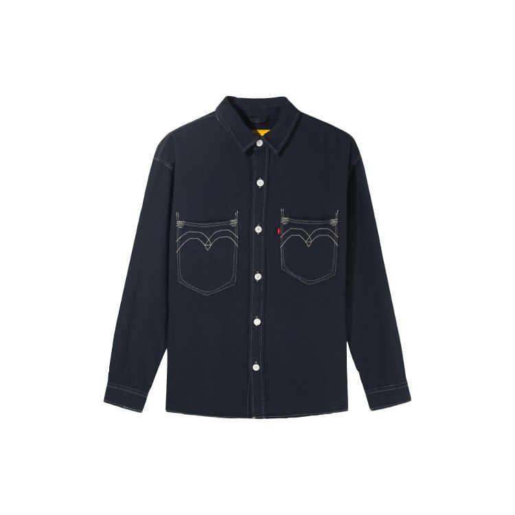 

Куртка джинсовая Levis Loose Fit с длинным рукавом и нагрудным карманом Мужская куртка Черная A0993-0000 L