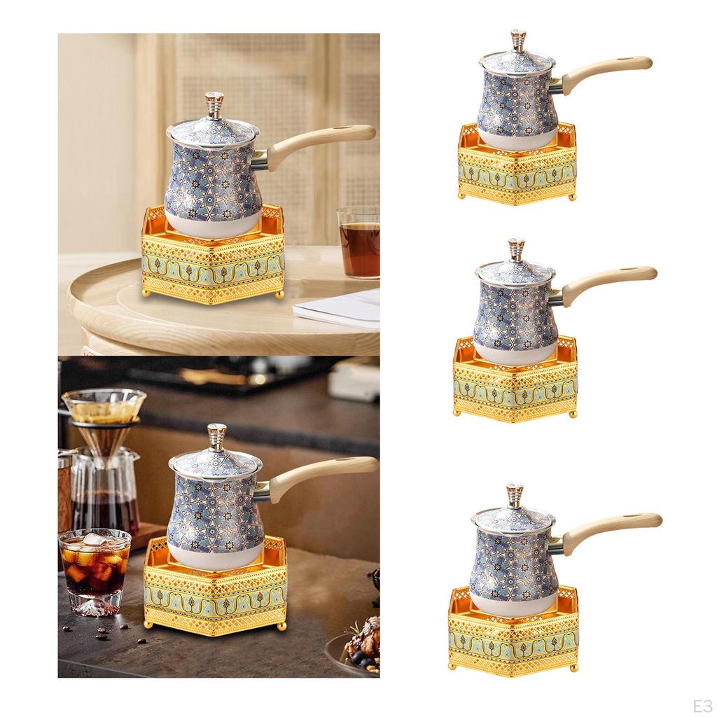 Stainless Steel Turkish Warmer Coffee Pot Butter Milk Stovetop Teapot Boiling Tea