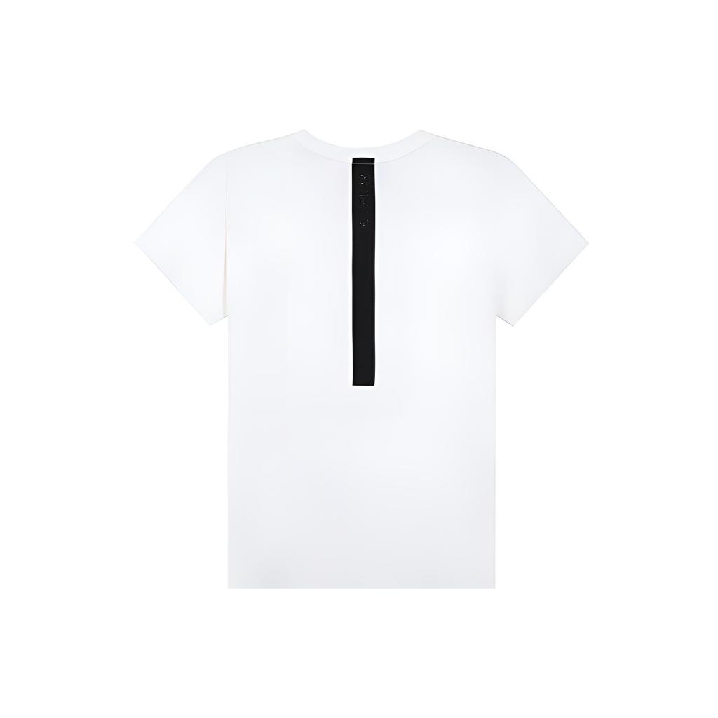Moncler Cotton Fitted Round Neck Short Sleeve Casual T-Shirt Women Tops White 8C7B010829H8034