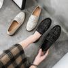 Retro small leather shoes women's style new small fragrant style single shoes women's flat large size women's shoes