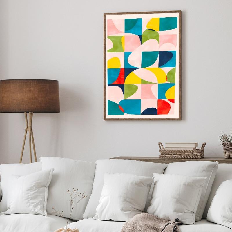 Modernist Bauhaus Geometric Canvas Vintage Posters Sticky Vintage Room Home Bar Cafe Decor Kawaii Room Decor