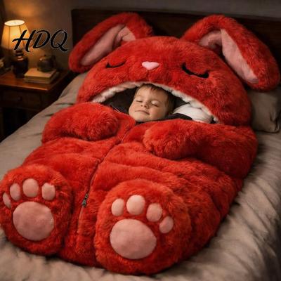 Sacco a Pelo per Casa Adulti Peluche Busta Gatto Rana Squalo Serpente Coniglio Sonno