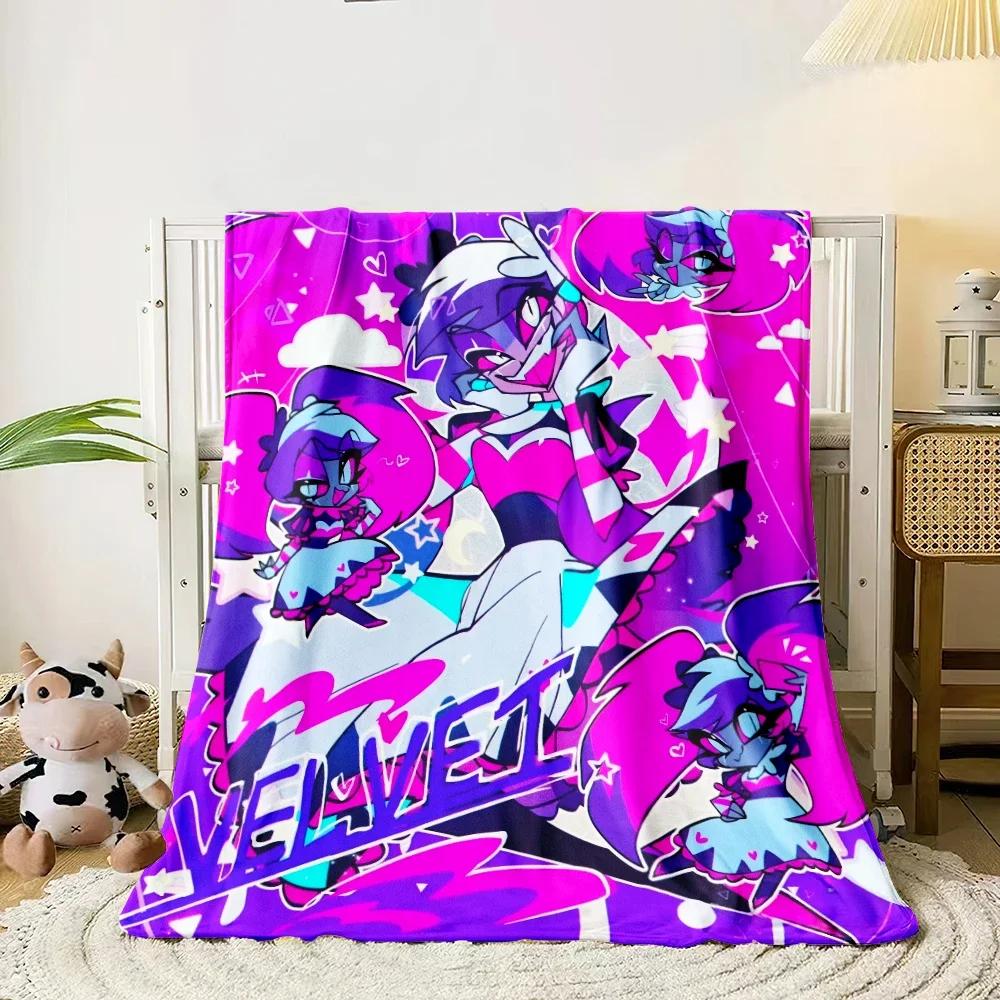 Hazbin Hotel Cartoon Printed  Blanket,Lightweight Flannel Throw for Sofa, Bed, Travel, Camping, Livingroom, Office, Couch,Chair