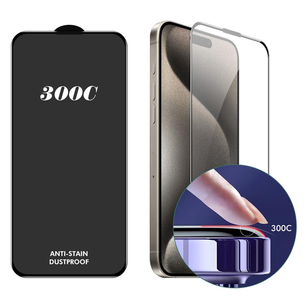 

ENKAY HAT-PRINCE For iPhone 15 Pro Screen Protector 300C Large Arc Silk Print High Aluminium-Silicon Glass Film As Shown A