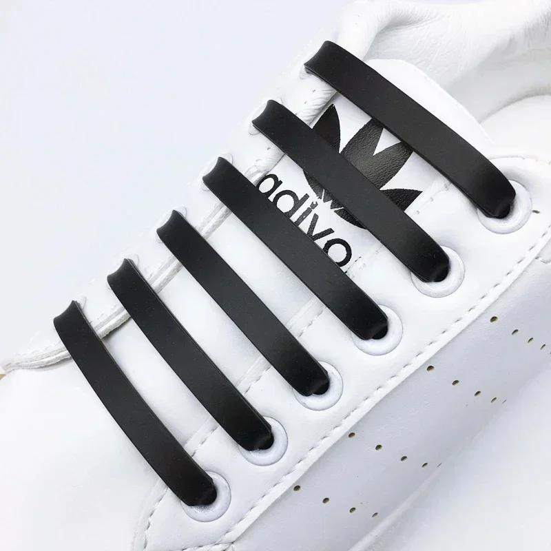 NEW 12pcs/lot Silicone Shoelaces No Tie Elastic Shoe Laces Special Shoestrings for Kid/Adult Lacing Rubber Sneakers Shoe Lace