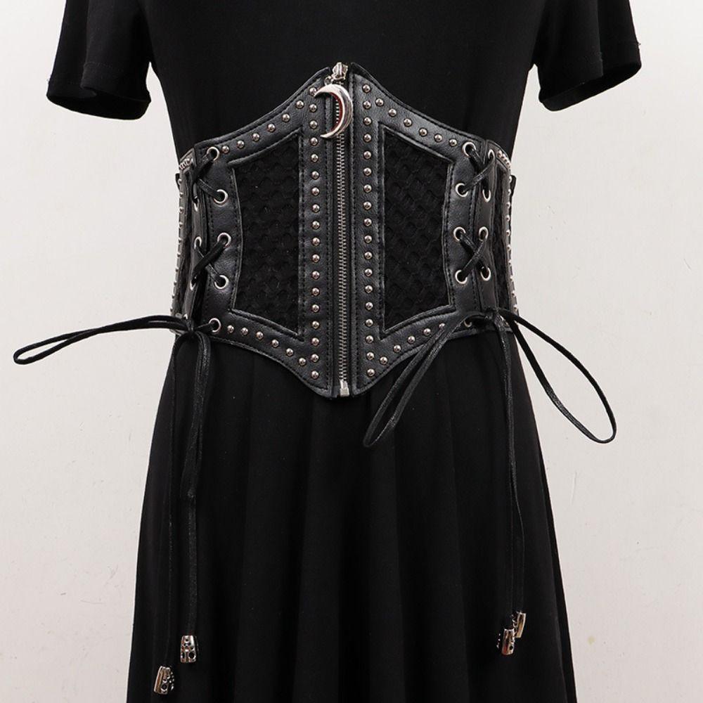 Waistband Hollow Corset Belts PU Leather Wide Waist Belt Leopard Print  Cummerbunds  Corset