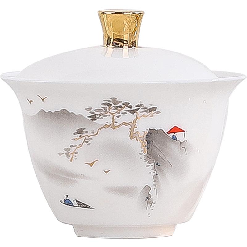 Ceramic Suet Jade Porcelain Portable Travel Tea Set Cup Souvenir Practical Gift Small Gift