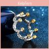Elegantes Kronendesign Damenring aus strapazierfähigem Messing und Edelstahl in Silberfarbe, ideal für besondere Anlässe und als Geschenk