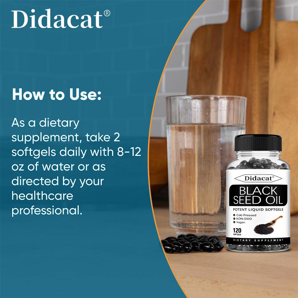 Olej z černých semen (Lisováno za studena) 1000 mg 120 měkkých kapslí Doplněk stravy