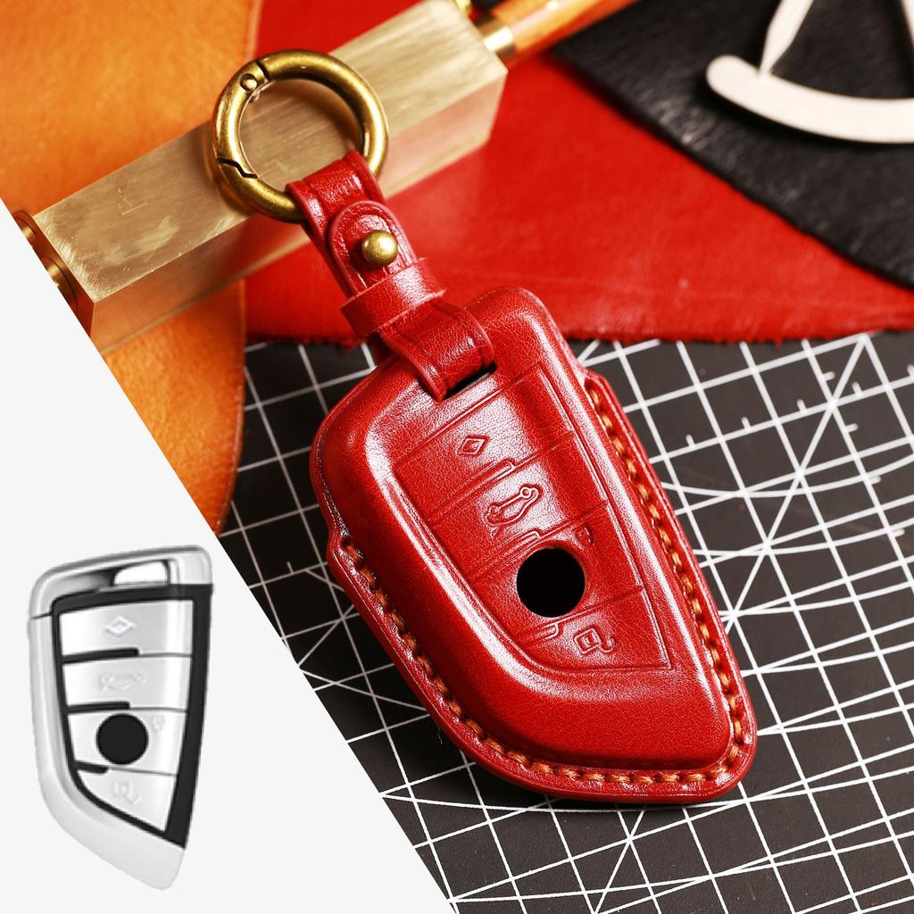 Luxury Leather Car Key Case Cover Fob Keychain Accessories For Bmw Series 5 325 530 F11 F30 F10 X3 X5 X6 Holder Keyring Shell