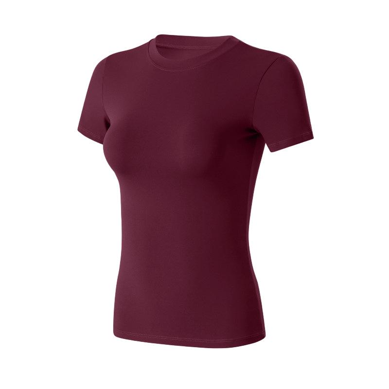 Slim Fit Quick-Dry Short Sleeve Yoga Top - High Elasticity Pilates T-Shirt for Summer Workouts
