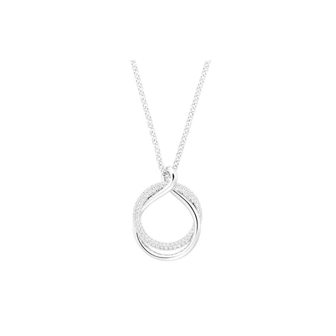 

Swarovski Silver Double Ring Pendant Necklace Women necklace 5194452 Box (Random Color)