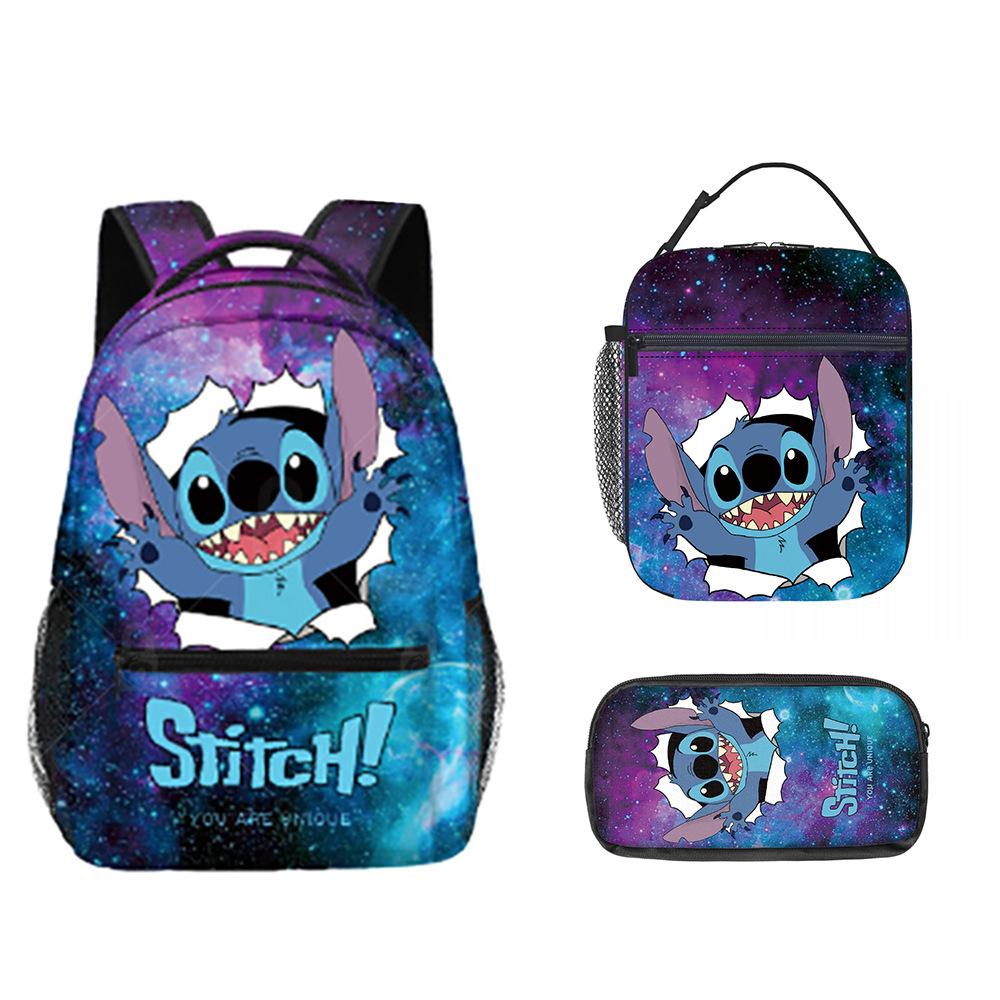 Children'S School Bag, Primary And Secondary School Students Backpack, Children'S Meal Bag, Cartoon Pencil Case Three-Piece Set