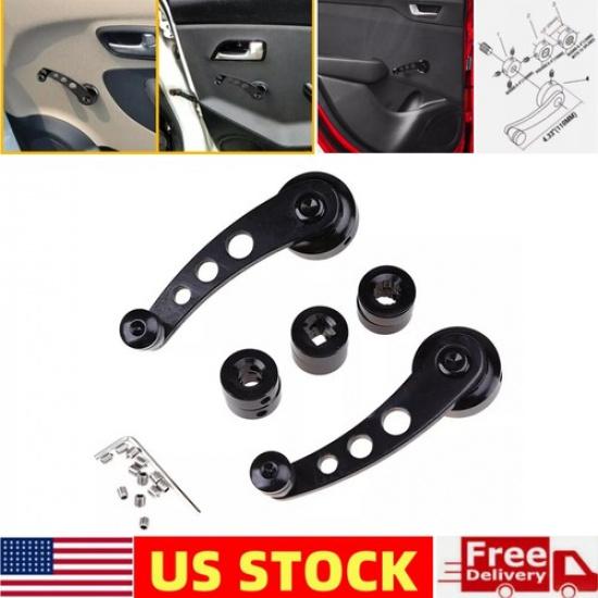 1Pair Black Aluminum Car Truck Manual Door Window Winders Crank Handle Universal