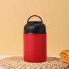 Thermal Cooker Set: Solid Color Insulated Lunch Box & Stainless Steel Spoon