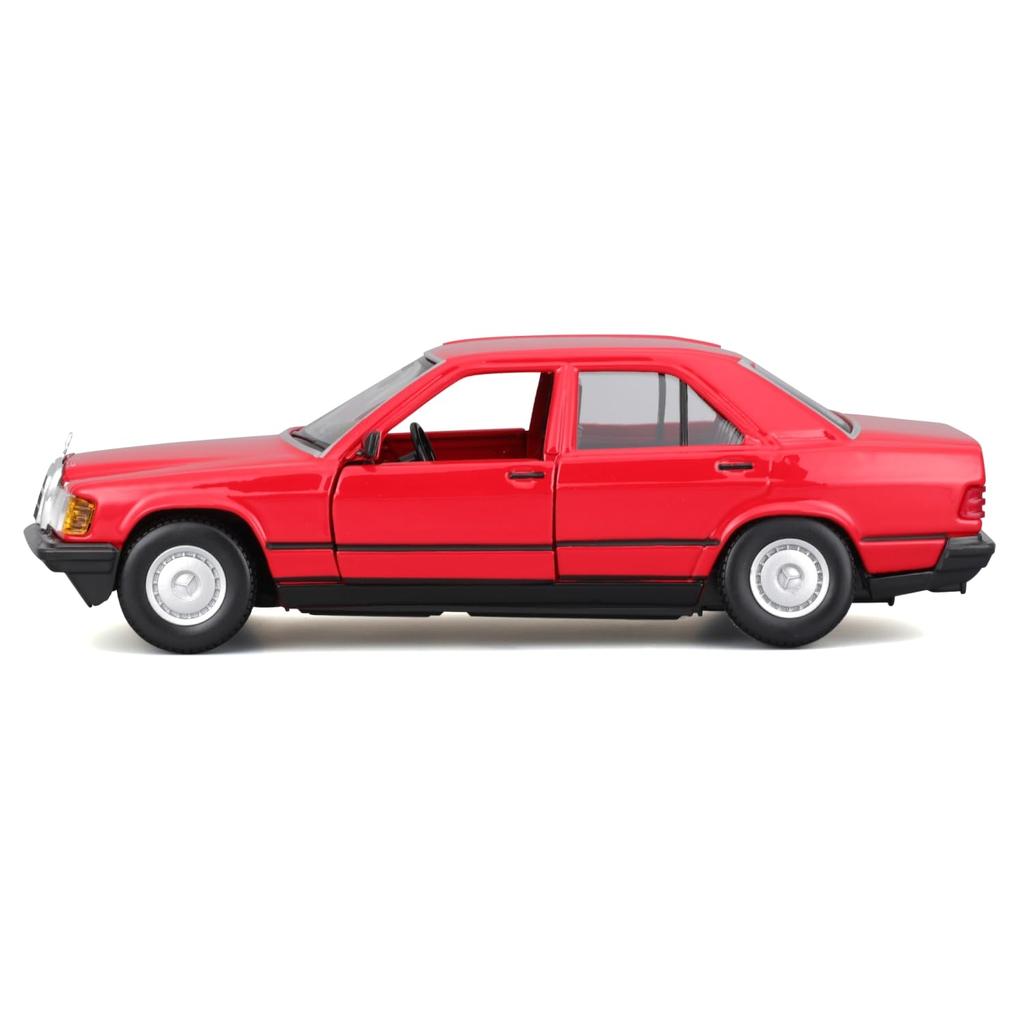 Bburago Scale 190E 1987 Red Diecast Model Car RD 1/25 Mercedes-Benz 2.6 (Finished Model) 18-21103