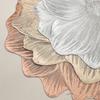 2PCS Solid Color Flower Shaped Placemat Oil-Resistant Tableware Mat Creative Coaster  Living Room