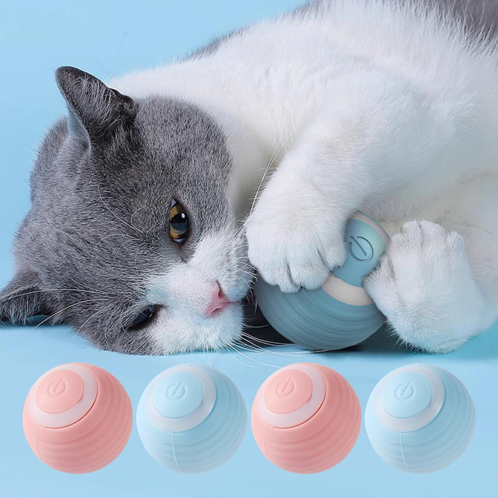 Electric Cat Ball Toys Automatic Rolling Smart Cat Toys Interactive for Cats Training Self-moving Kitten Toys for Indoor Playing