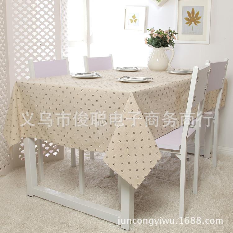 Zakka Printed Polyester Cotton Imitation Linen Fresh Small Daisy Coffee Tablecloth Coffee Table Tablecloth Cover Towel