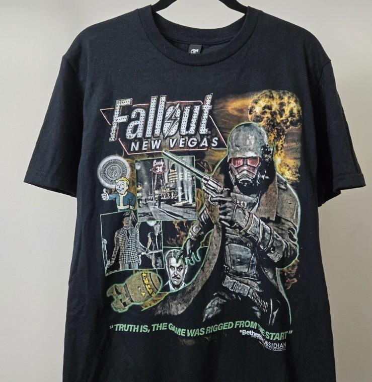 Fallout New Vegas Посыльный Пустошь 2026 Черная Футболка Подарок для Друзей Все XXXXL