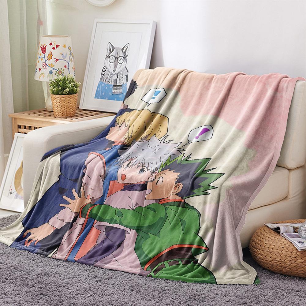 

Hunter x Hunter Main Cast Full flannel blanket, warm and cozy for sofa, ideal gift for HxH lovers 75x90cm