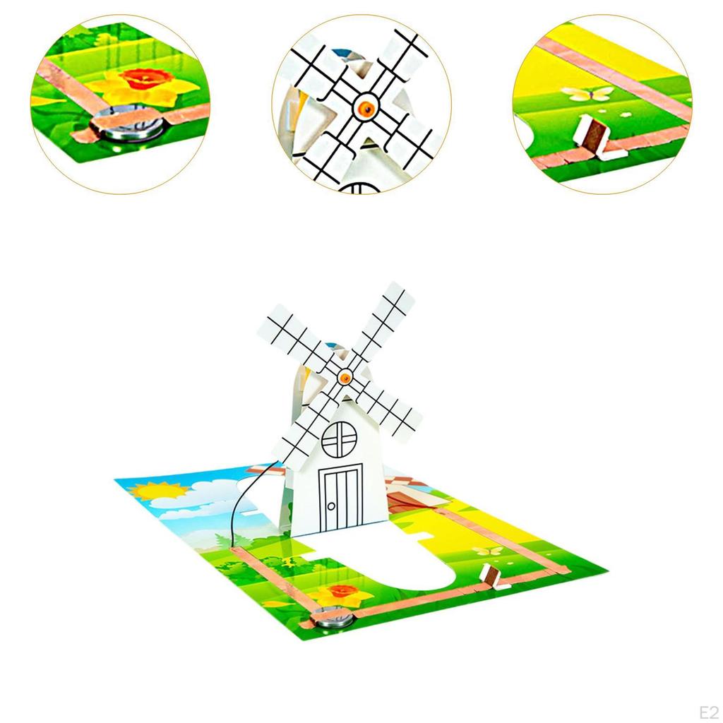 Science Windmill Generator Kit Physics Experiment Set Basic Electric Circuit Educational