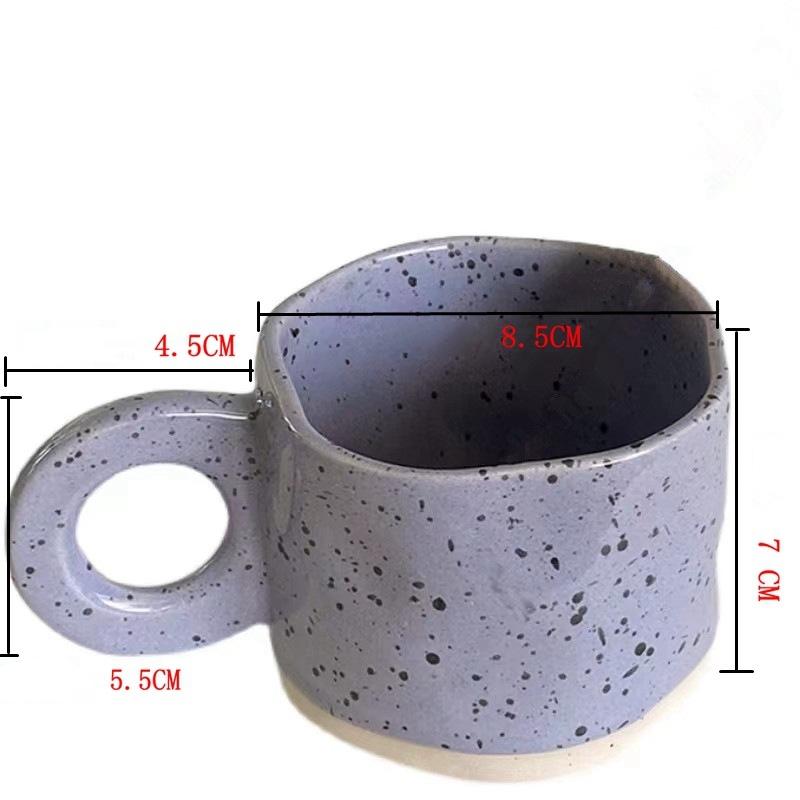 250ml Ceramic Mug Hand Pinched Irregular Flower Mug Handmade Coffee Cup Breakfast Milk Afternoon Tea Cups Korean Style Mugs