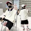 New Boys' Korean Style Color Block Cotton Polo T-shirt Set - Trendy Short Sleeve Summer Arrivals for Medium and Large Kids