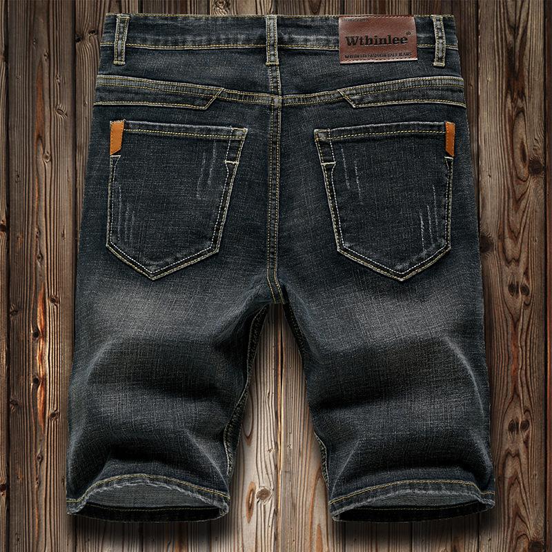 

Летние мужские джинсовые шорты классические черные синие секции модные узкие деловые повседневные джинсовые шорты 38