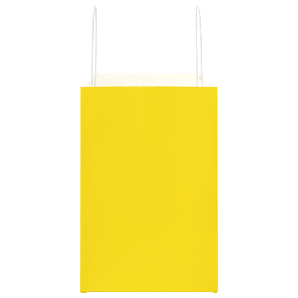 250 pcs Paper Shopping Bags with Handles Yellow 26 x 17 x 25 cm