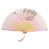 Foldable Bamboos Fan With Flowing Tassels Imitation Silk Handheld Fan For Cooling And Decorative Purposes Holiday Gift