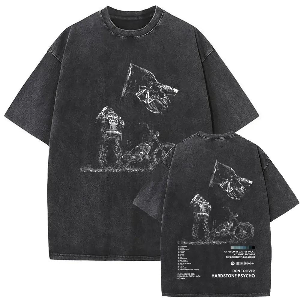 

Rapper Don Toliver Hardstone Psycho Album Poster Print TShirt Men Women Vintage Washed Cotton Oversized Fashion Summer New Tees S