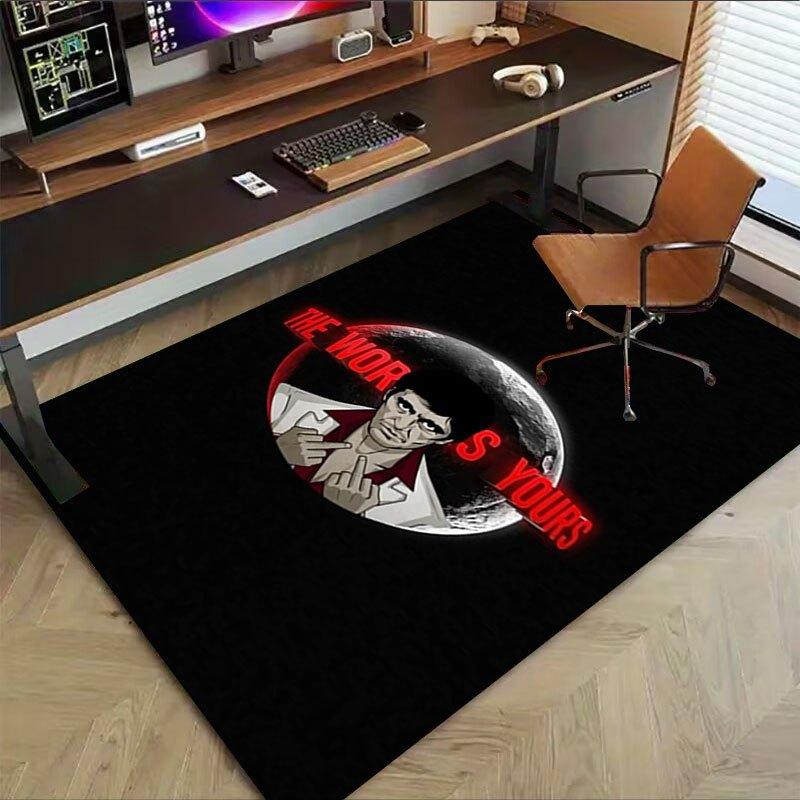 1pc Scarface Office Carpet Chair Mats Soft, Comfortable, All Season,Perfect for Home, Bedroom, or Office Decor, Perfect Gift for