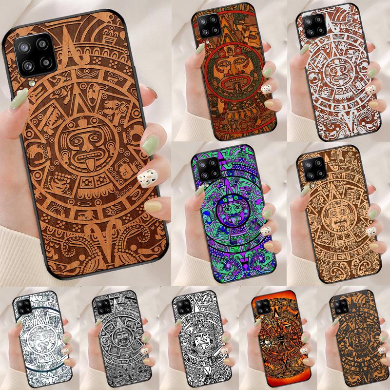 Mayan Calendar Wood Pattern For Samsung Galaxy A55 A53 A33 A13 A35 A15 A36 A56 A26 A16 A22 A32 A52 A54 A34 A06 A05 Case