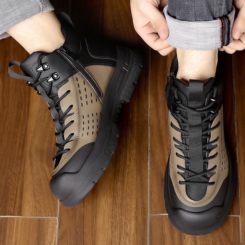 Fashion Winter Men Ankle Boots Autumn High Quality Sneaker Leather Comfortable Desert Boots Brand Men Work Shoes Stylish Men Snow Boots
