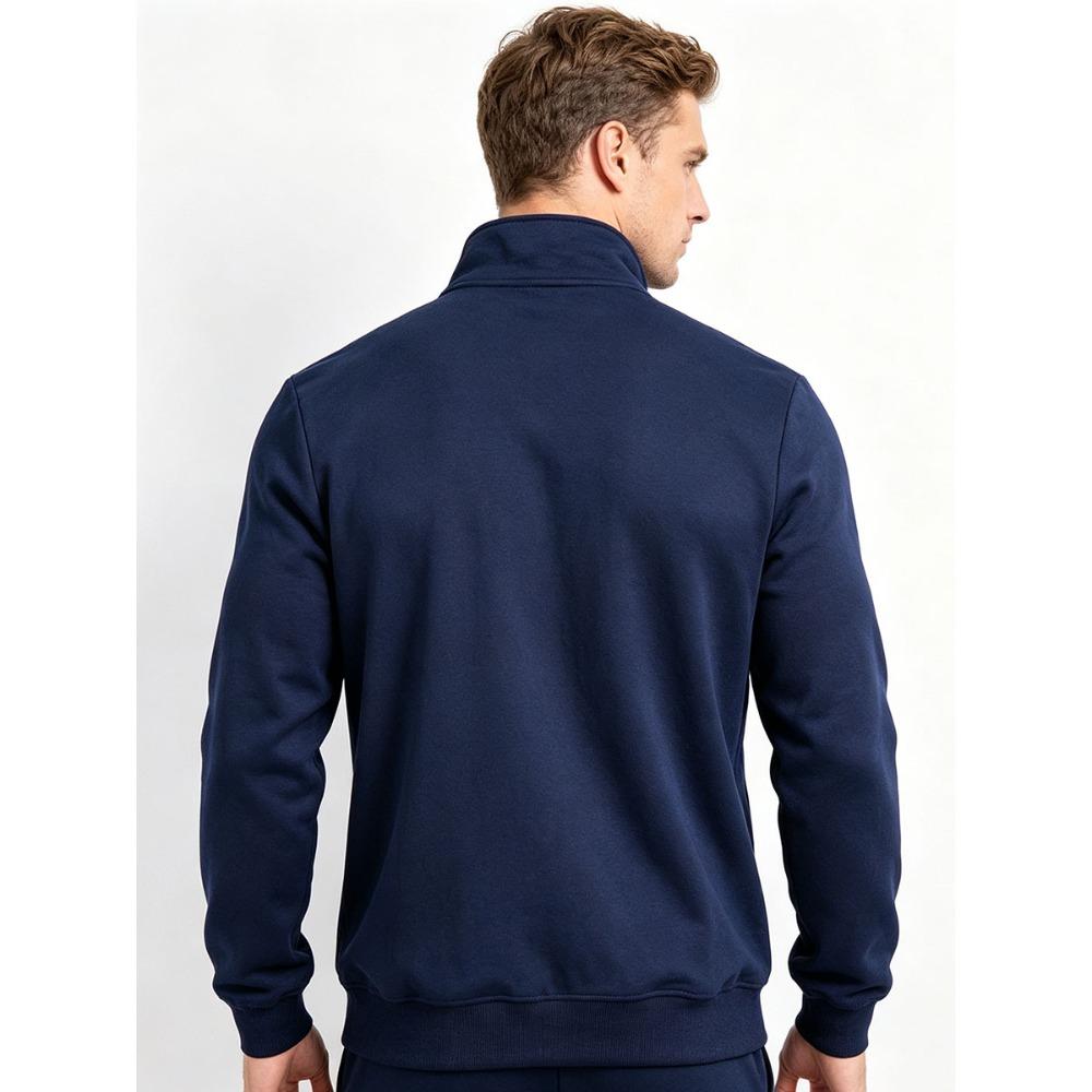 Men's Plus Size Cotton Track Jacket (Sizes L-6XL) - Full Zip Stand Collar Sweatshirt with Pockets - Big and Tall Casual Outerwear