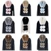 Solid Color Faux Fur Scarf Magnetic Buckle Women Winter Scarves Thickened Neckscarf  for Girls