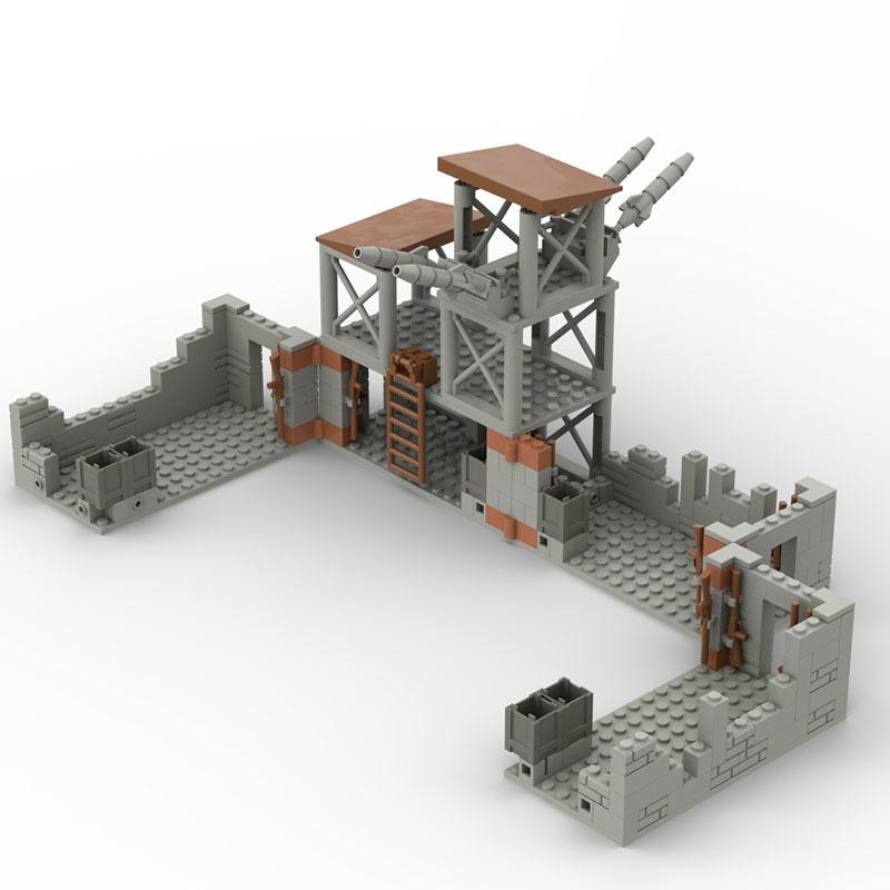 Toys Model Military Accessories Model WW2 Building Blocks Battlefield Blockhouse Sentry Tower Command Post Bunker Gift