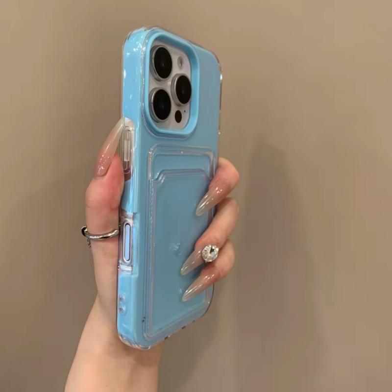 

Luxury 2in1 Card Bag Candy Phone Case For For Iphone 11 12 13 14 15 16 17 Pro Max Air TPU+PC Shockproof Bumper Back Cases Cover For iPhone 12 Pro
