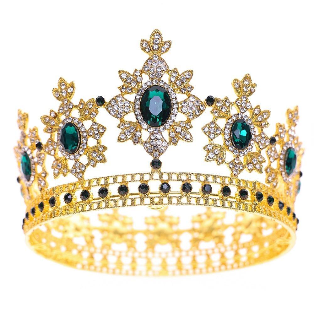 Elegant Baroque Queen Tiaras Luxury Wedding Head Wear Rhinestone Diadem Photography Props