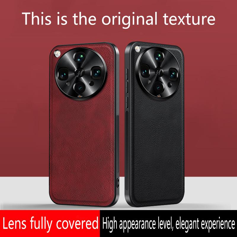 For Oppo Find X8 Ultra Case Elegant Leather Stain-Resistant Wear-Resistant Lens Fully Covered Non-Slip Grip Edge Cover Shell