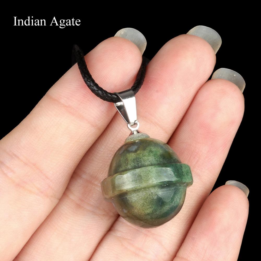 1 Stück Halskette mit Anhänger aus Natursteinkristall, Asteroiden-Edelstein, Charms mit Riemenkette, Halsketten für Frauen und Männer, Alltagsschmuck, Geschenke, 20 × 20 mm