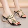 Fashion 2025 New Fashion Sandals Women's Diamond Sandals High Heel Slippers Non Slip Banquet Shoes Diamond Beach Shoes Women