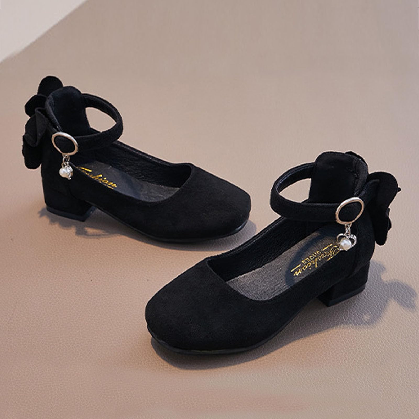 

Маленькие туфли на высоком каблуке из кожи для танцев с - подошвой для девочек 36 чёрный