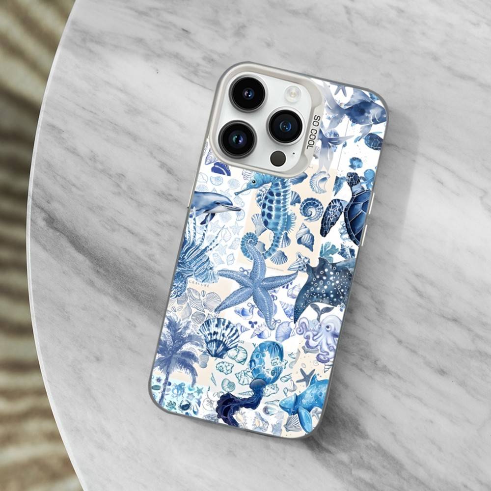 Sea Ocean Shark Art Phone Case For iPhone 13,15,14,16,12,11,Mini,MAXXS,Pro,SE, White Matte Shockproof Cover