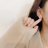 Korea Dongdaemun Temperament Retro Dumb Gold Earrings Women's Silver Needle Design Sense Earrings Cold Wind Ear Jewelry