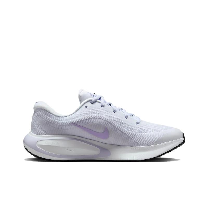 Nike Journey Run Slip Resistant And Breathable Low Top Kids Lifestyle Shoes White Purple Sneakers Fl7765-113