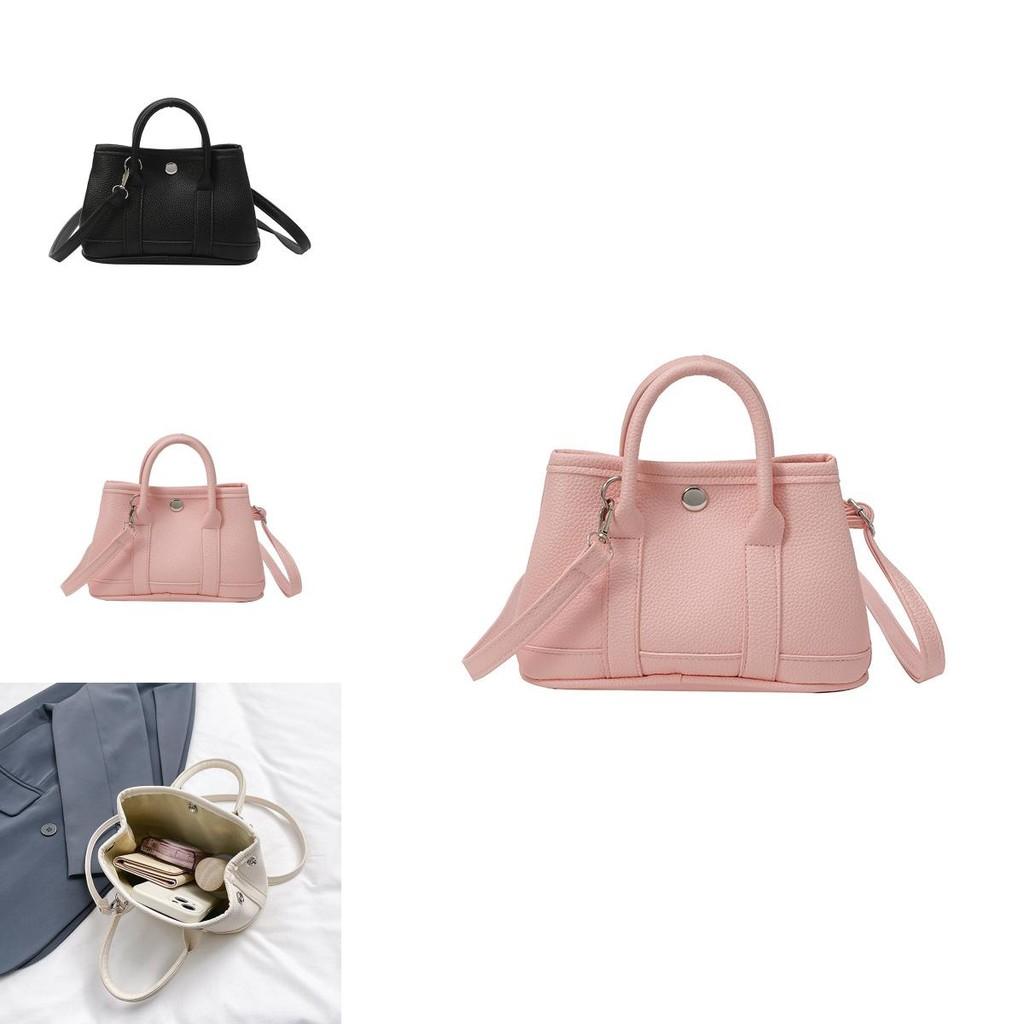 Solid Color Pu Handheld Bag With Inner Phone Pocket For Daily Use