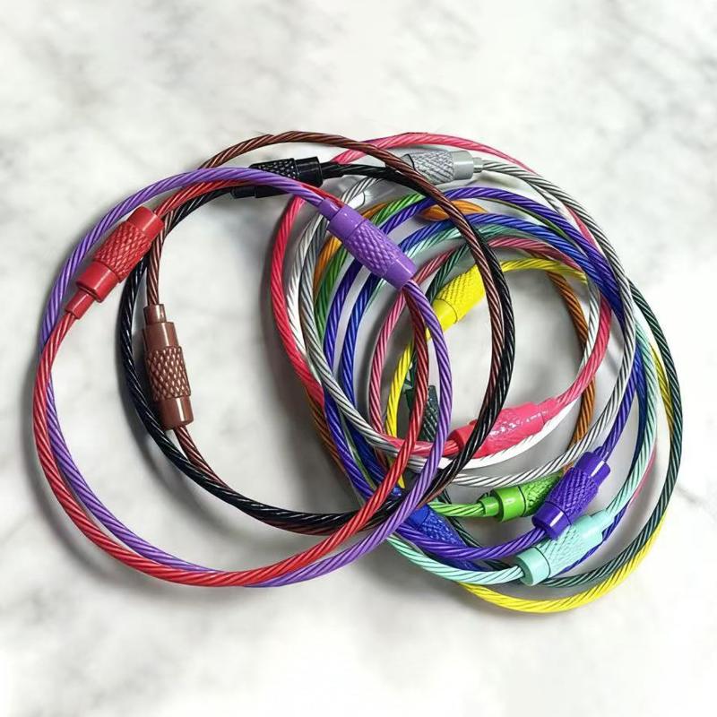 10Pcs Colorful Stainless Steel Luggage Tag Wire Clips Anti-Loose Secure Holders for Travel Suitcase Backpack Office Use